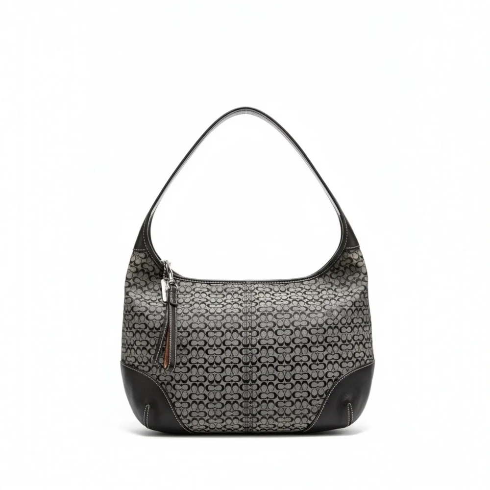 Vintage Coach Black and Gray Hobo Bag
